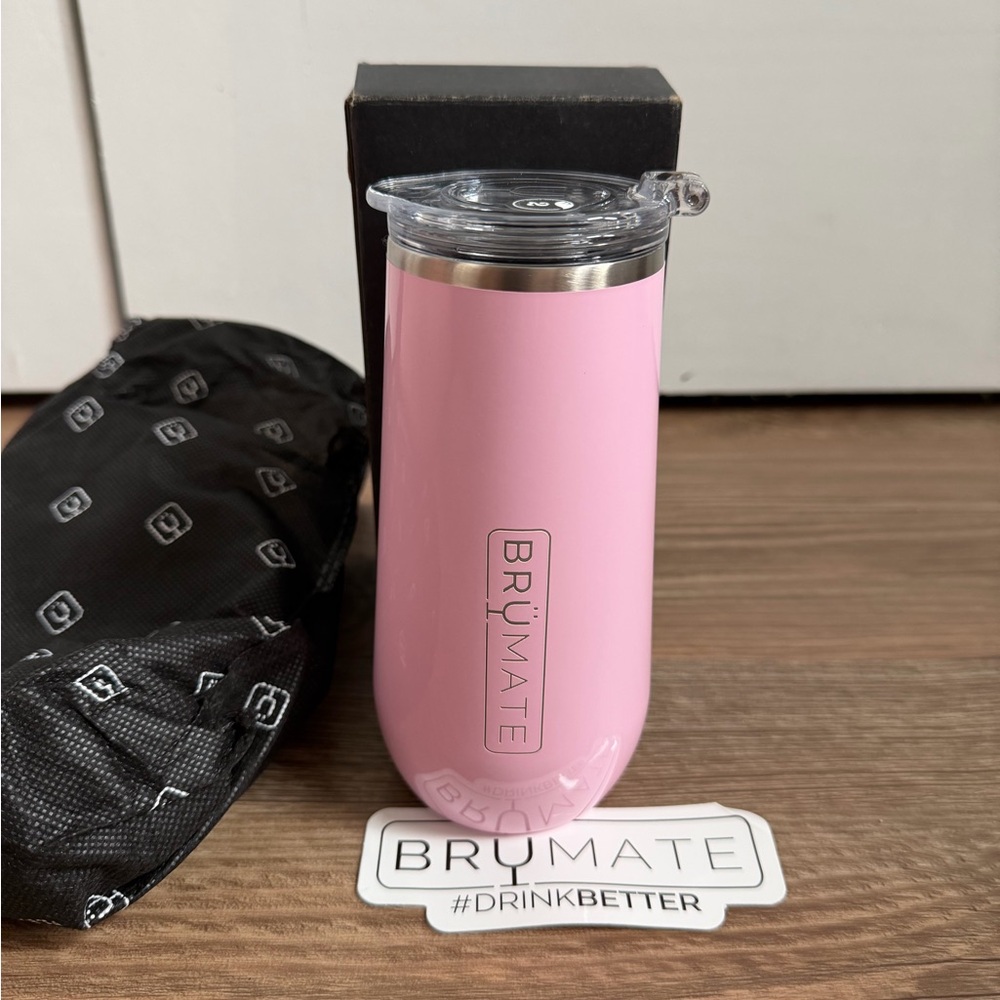 BrüMate champagne flute blush pink NEW